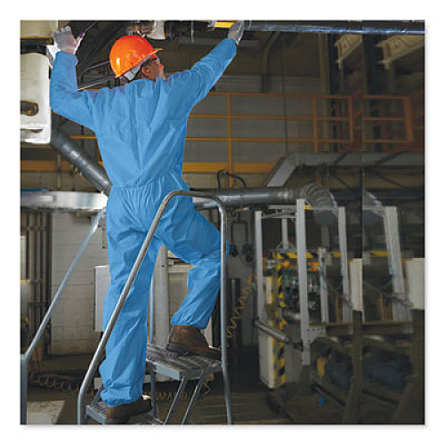KleenGuard A20 Coveralls, MICROFORCE Barrier SMS Fabric, X-Large, Blue, 24/Carton (58504)