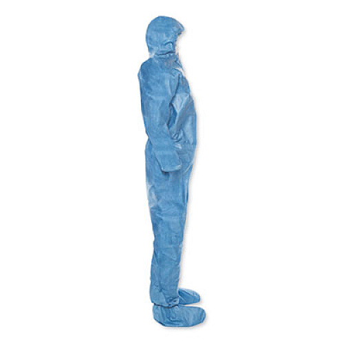 KleenGuard A20 Elastic Back Wrist/Ankle, Hood/Boots Coveralls, 3X-Large, Blue, 20/Carton (58526)