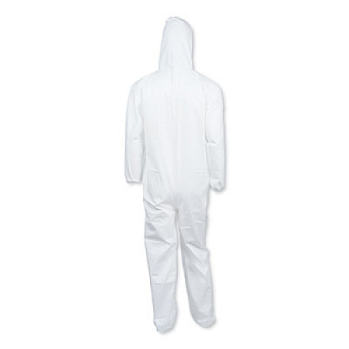 KleenGuard A40 Elastic-Cuff and Ankles Hooded Coveralls, 5X-Large, White, 25/Carton (27158)