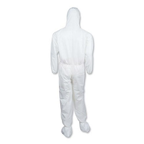 KleenGuard A30 Hood and Boots Splash/Particle Protection Coverall, 6X-Large, White, 21/Carton (27239)