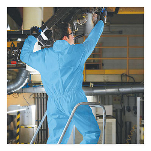KleenGuard A20 Elastic Back Wrist/Ankle, Hood/Boots Coveralls, 4X-Large, Blue, 20/Carton (58527)