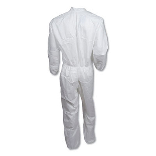 KleenGuard A30 Elastic Back Coveralls, Medium, White, 25/Carton (46002)