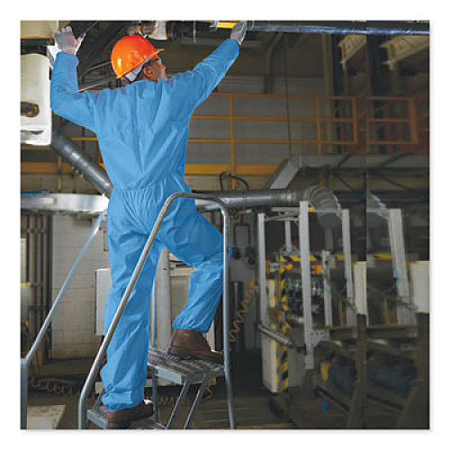 KleenGuard A20 Zipper Front Protection Coveralls, X-Large, Blue, 24/Carton (58534)