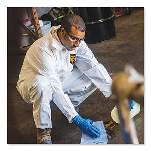 KleenGuard A30 ELASTIC-BACK AND CUFF COVERALLS, WHITE, LARGE, 25/CARTON (46103)