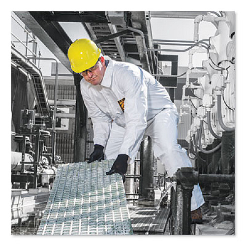 KleenGuard A30 ELASTIC-BACK AND CUFF COVERALLS, WHITE, LARGE, 25/CARTON (46103)