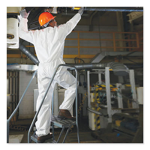 KleenGuard A30 Elastic Back Coveralls, Medium, White, 25/Carton (46002)