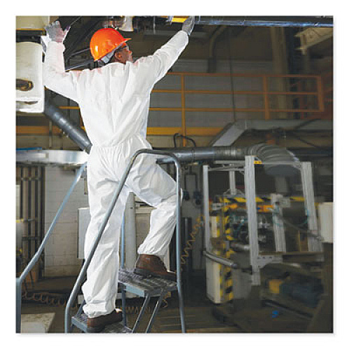 KleenGuard A30 Elastic-Back Coveralls, White, X-Large, 25/Carton (46004)
