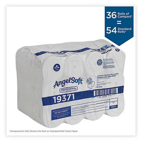 Georgia Pacific Professional Compact Coreless Bath Tissue, Septic Safe, 2-Ply, White, 750 Sheets/Roll, 36 Rolls/Carton (19371CT)