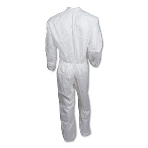 KleenGuard A30 Elastic Back and Cuff Coveralls, 4X-Large, White, 25/Carton (46102)