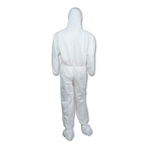 KleenGuard A30 Hood and Boots Splash/Particle Protection Coverall, 5X-Large, White, 25/Carton (27238)
