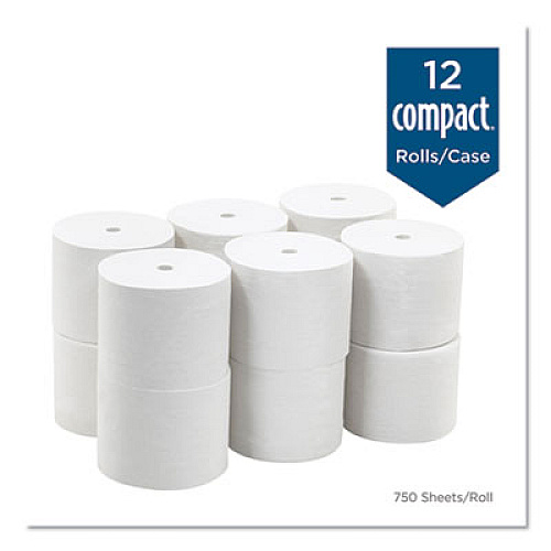Georgia Pacific Professional Angel Soft ps Compact Coreless Bath Tissue, Septic Safe, 2-Ply, White, 750 Sheets/Roll, 12 Rolls/Carton (1937300)