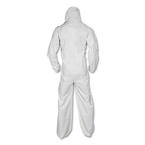 KleenGuard A20 Elastic Back and Ankle Hood and Boot Coveralls, 2X-Large, White, 24/Carton (49125)