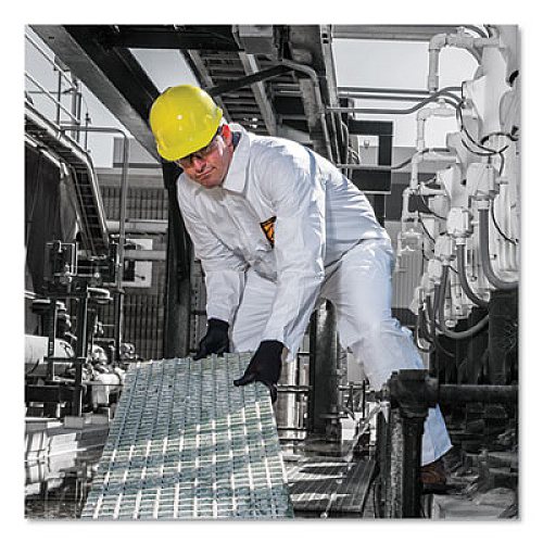 KleenGuard A30 Elastic Back and Cuff Coveralls, 4X-Large, White, 21/Carton (46107)