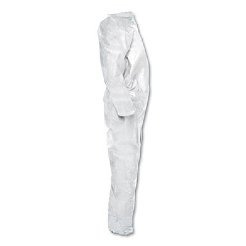 KleenGuard A20 Breathable Particle-Pro Coveralls, Zip, Large, White, 24/Carton (49003)