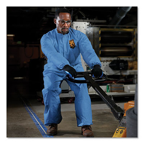 KleenGuard A60 Elastic-Cuff, Ankle and Back Coveralls, Blue, 2X-Large, 24/Carton (45005)