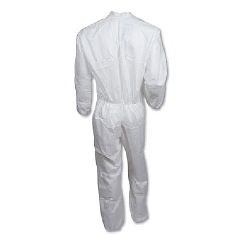 KleenGuard A30 Elastic Back and Cuff Coveralls, 4X-Large, White, 21/Carton (46107)