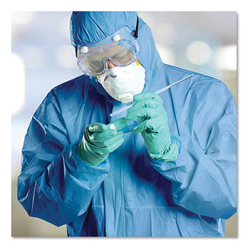 KleenGuard A60 ELASTIC-CUFF, ANKLES AND BACK HOODED COVERALLS, BLUE, 2X-LARGE, 24/CARTON (45025)