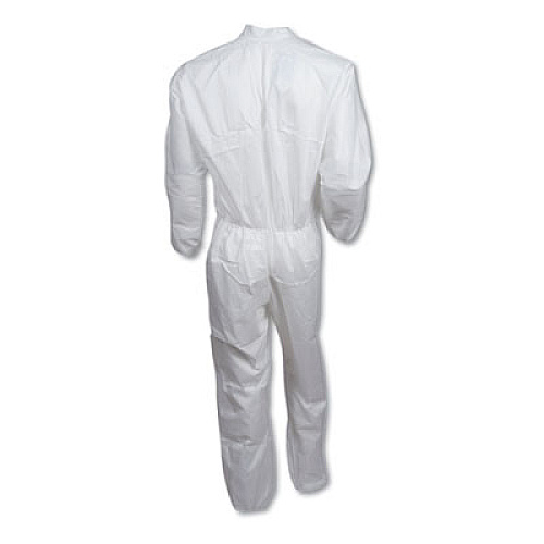 KleenGuard A30 Elastic-Back and Cuff Coveralls, X-Large, White, 25/Carton (46104)