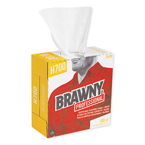 Brawny Professional Medium Weight HEF Shop Towels, 9 1/8 x 16 1/2, 100/Box, 5 Boxes/Carton (25070CT)