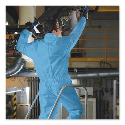 KleenGuard A20 Breathable Particle Protection Coveralls, Hood, X-Large, Blue, 24/Carton (58514)