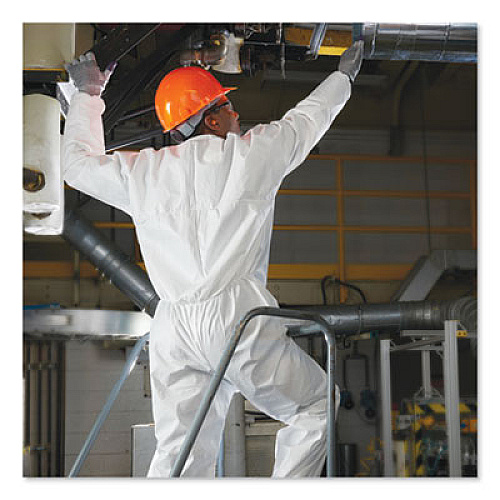 KleenGuard A30 Elastic-Back and Cuff Coveralls, X-Large, White, 25/Carton (46104)