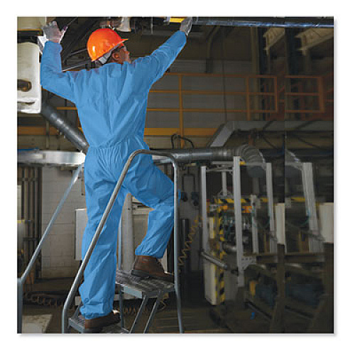 KleenGuard A20 Breathable Particle Protection Coveralls, Large, Blue,  24/Carton (58503)