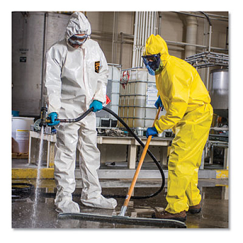 KleenGuard A80 Elastic-Cuff Hood and Boot Coveralls, Large, White, 12/Carton (45663)