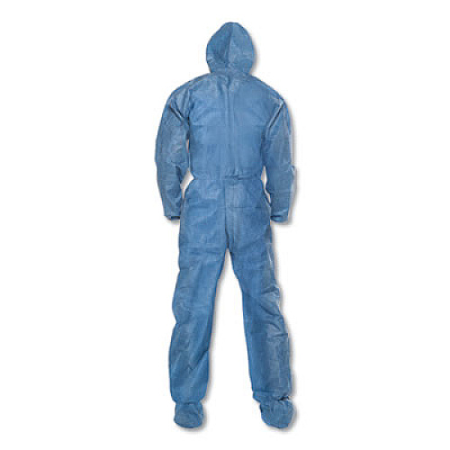 KleenGuard A20 Elastic Back Wrist/Ankle, Hood/Boots Coveralls, 3X-Large, Blue, 20/Carton (58526)