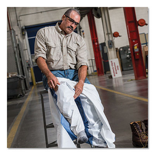 KleenGuard A40 Breathable Back Coveralls, 4X-Large, White/Blue, 25/Carton (38508)