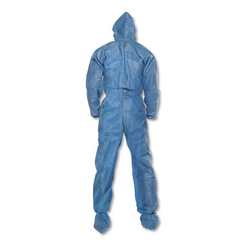 KleenGuard A60 Blood and Chemical Splash Protection Coveralls, X-Large, Blue, 24/Carton (45094)
