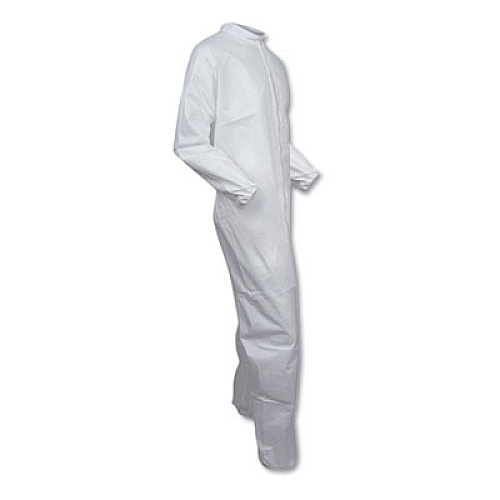 KleenGuard A30 Elastic Back Coveralls, Medium, White, 25/Carton (46002)