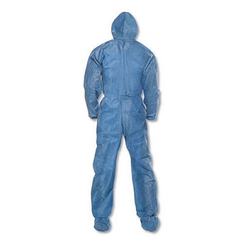 KleenGuard A20 Elastic Back Wrist/Ankle, Hood/Boots Coveralls, 4X-Large, Blue, 20/Carton (58527)