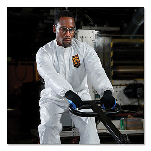 KleenGuard A40 Elastic-Cuff and Ankles Coveralls, 4X-Large, White, 25/Carton (44317)