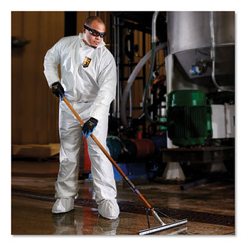 KleenGuard A40 Elastic-Cuff, Ankle, Hood and Boot Coveralls, 4X-Large, White, 25/Carton (44337)