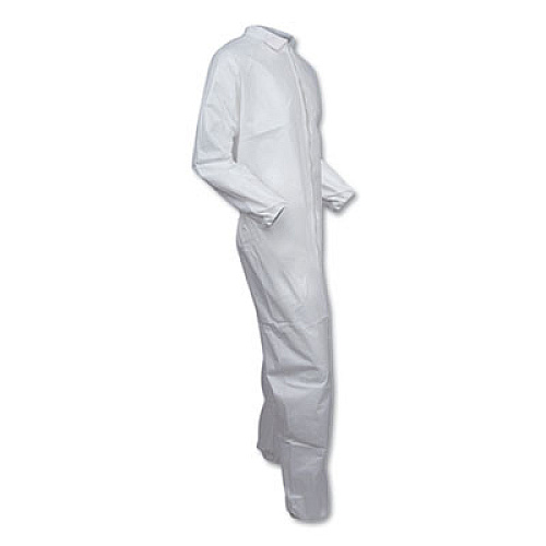 KleenGuard A30 Elastic-Back and Cuff Coveralls, X-Large, White, 25/Carton (46104)