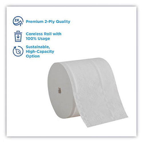 Georgia Pacific Professional Compact Coreless Bath Tissue, Septic Safe, 2-Ply, White, 750 Sheets/Roll, 36 Rolls/Carton (19371CT)