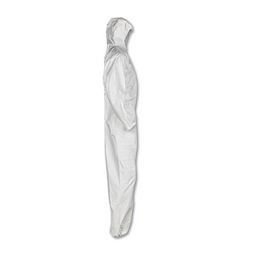 KleenGuard A20 Elastic Back, Cuff and Ankles Hooded Coveralls, 4X-Large, White, 20/Carton (49117)