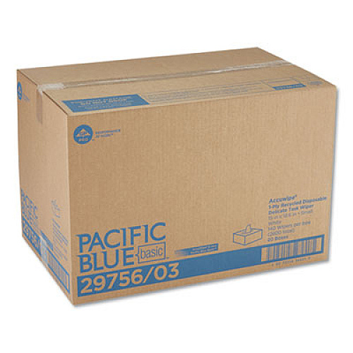 Georgia Pacific Professional Accuwipe Recycled 1-Ply Delicate Task Wipers,15x16 7/10,white, 14/box, 20 Box/ct (2975603)