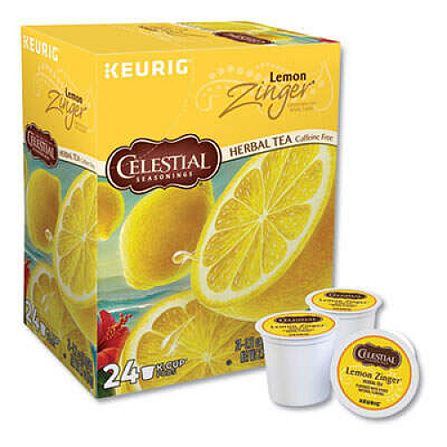 Celestial Seasonings Lemon Zinger Herbal Tea K-Cups, 24/box (14732)