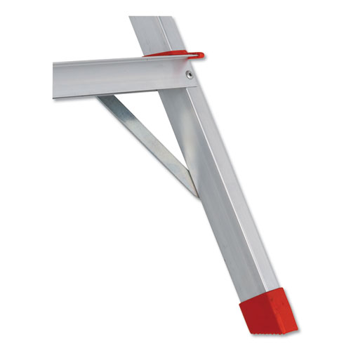 Louisville ALUMINUM EURO PLATFORM LADDER, 8 FT WORKING HEIGHT, 200 LBS CAPACITY, 3 STEP, ALUMINUM/RED (L234603)