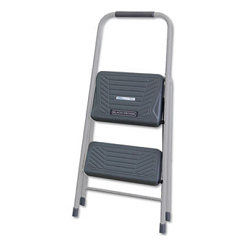 Louisville BLACK AND DECKER STEEL STEP STOOL, 2-STEP, 200 LB CAPACITY, GRAY (BXL436002)