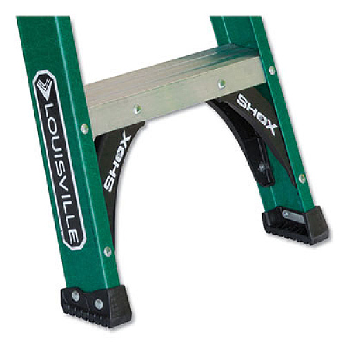 Louisville FIBERGLASS STEP LADDER, 8 FT WORKING HEIGHT, 225 LBS CAPACITY, 7 STEP, GREEN/BLACK (FS4008)
