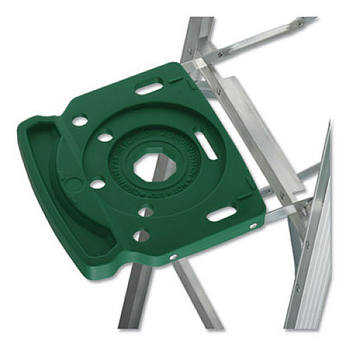 Louisville Aluminum Step Ladder, 6 ft Working Height, 225 lbs Capacity, 5 Step, Aluminum/Green (AS4006)