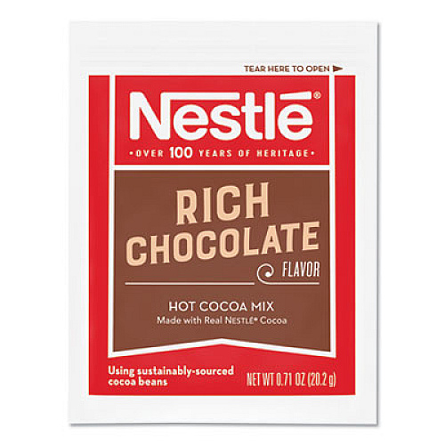 Nestl Hot Cocoa Mix, Rich Chocolate, 0.71 oz Packets, 50/Box, 6 Box/Carton (25485CT)