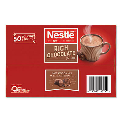 Nestl Hot Cocoa Mix, Rich Chocolate, .71oz, 50/Box (25485)