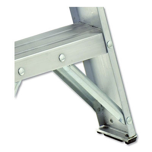 Louisville Aluminum Step Stool, 2-Step, 17w x 18.25 Spread x 26h, Aluminum/Black (AS3002)