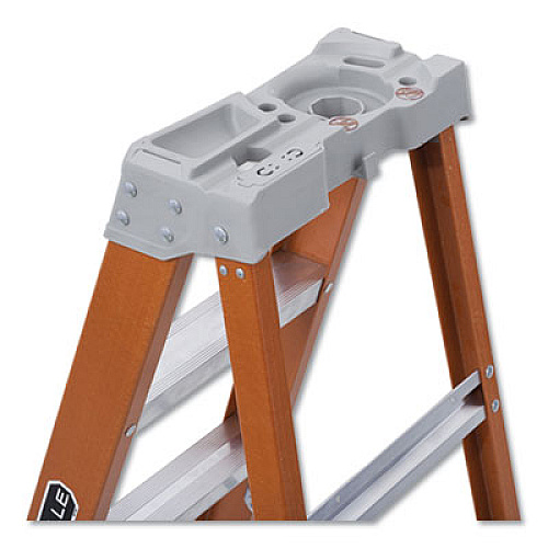 Louisville FIBERGLASS HEAVY DUTY STEP LADDER, 23" WORKING HEIGHT, 300 LBS CAPACITY, 3 STEP, ORANGE (FS1504)