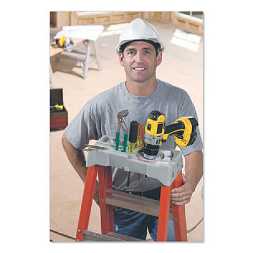 Louisville FIBERGLASS HEAVY DUTY STEP LADDER, 23" WORKING HEIGHT, 300 LBS CAPACITY, 3 STEP, ORANGE (FS1504)