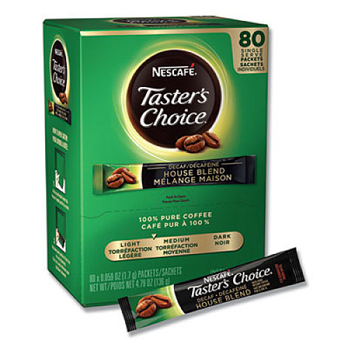 Nescaf Taster's Choice Stick Pack, Decaf, 0.06oz, 80/Box (66488)