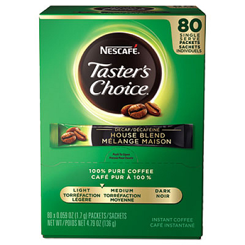 Nescaf Taster's Choice Stick Pack, Decaf, 0.06oz, 80/Box (66488)